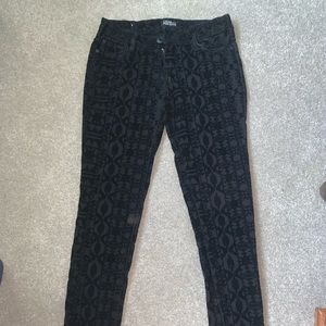 Black Celebrity Pink jeans with velvet designs